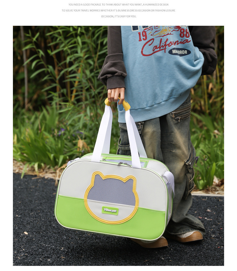 跨境猫包透气大容量外出便携包可单肩斜挎宠物背包猫狗包透气轻便详情21