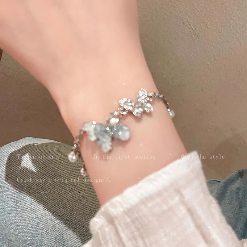 彩色多巴胺锆石手镯女设计感麻花扭结精致手链满钻双层叠戴手饰潮详情28