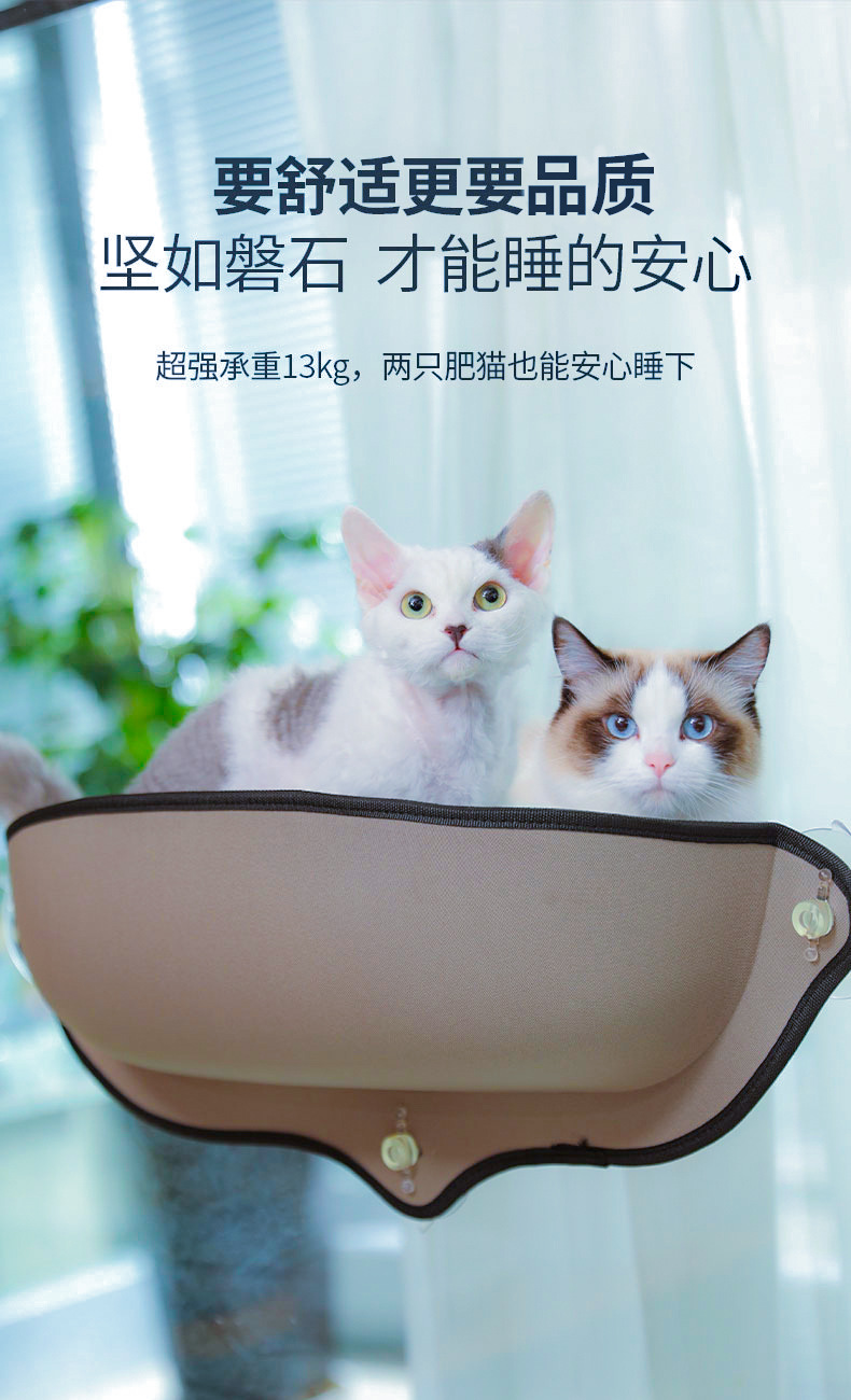 吸盘猫窝 猫吊床猫咪窝晒太阳窗台可拆猫咪挂床 eva半圆型 宠物窝详情3
