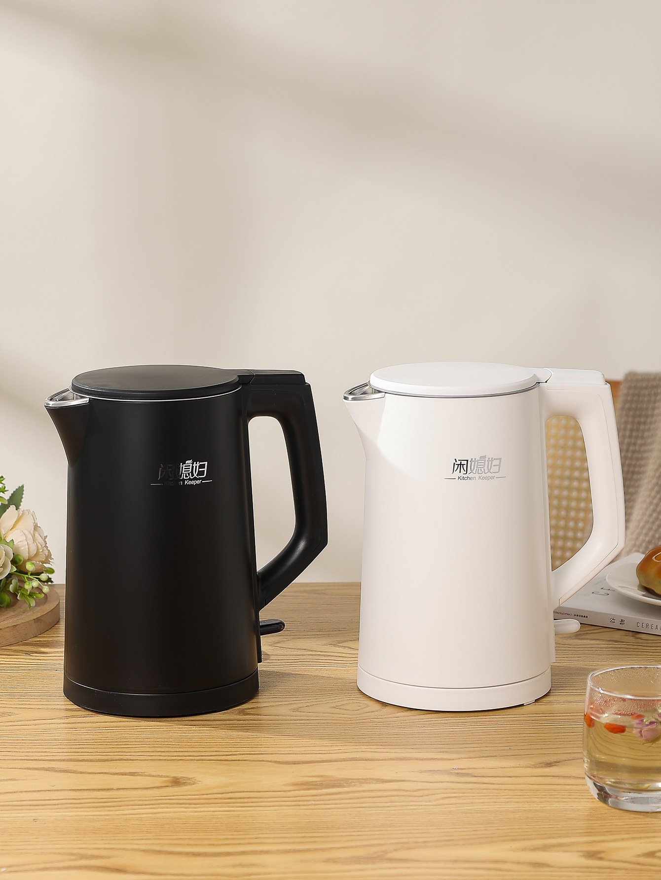 闲媳妇 1.8L烧水壶304不锈钢无缝内胆电热水壶自动断电煮水开水壶详情3