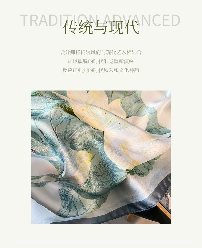 国潮春夏季印花小方巾韩版仿真丝高级感发带头巾时尚装饰复古围巾批发详情4