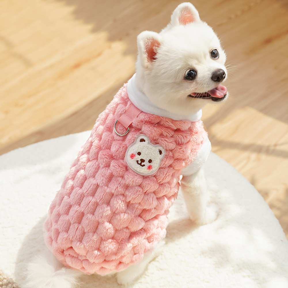 New autumn and winter collection of dog towing clothes, Bichon Frise pet, Teddy, Schnauzer cat supplies with fleece for wholesale pic 12