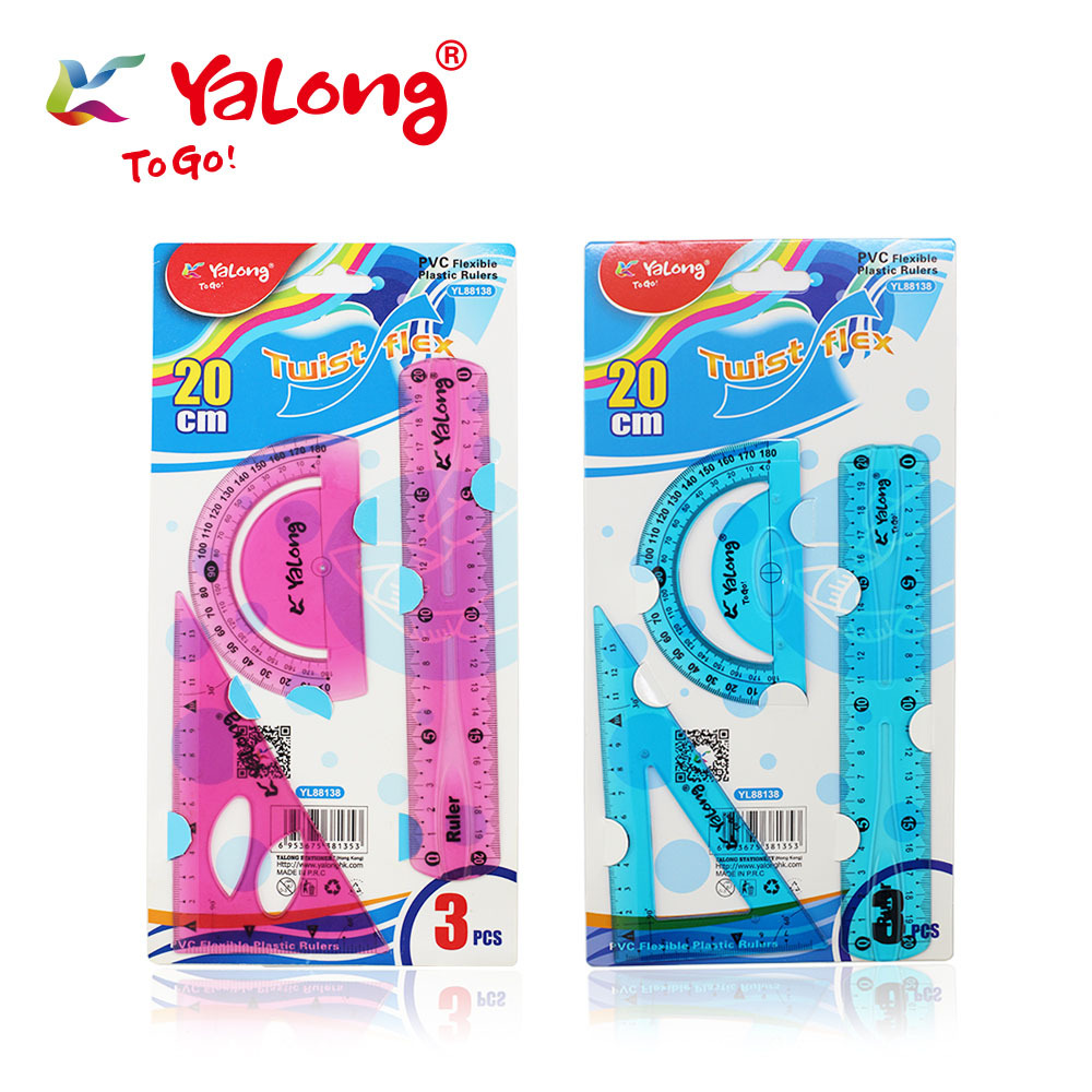 Yalong Plastic student learning 4-piece set of 30-centimeter straight rulers, math and geometry tool rulers, and flexible rulers pic 4