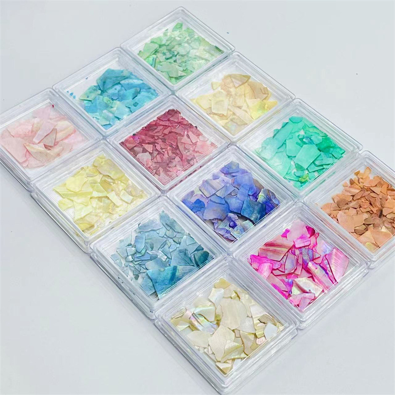 Japanese-style nail art, ultra-thin shell piece accessories, irregular iridery natural abalone shell nail DIY decoration wholesale pic 5