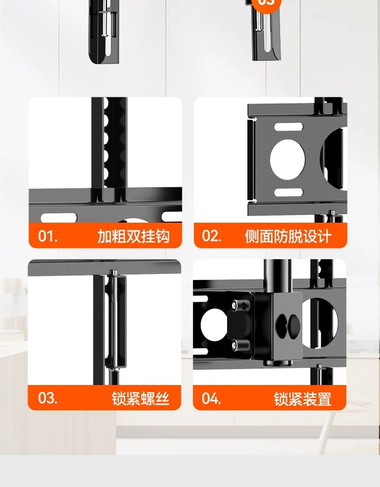 液晶电视机吊架伸缩旋转奶茶店悬空支架悬挂双屏吊顶吊装挂架详情16