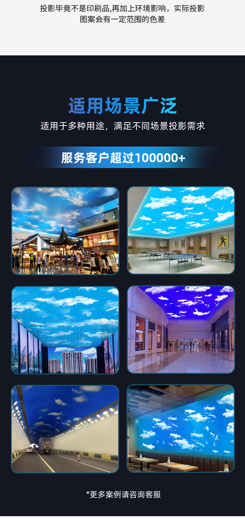 批发动态蓝天白云图案投影灯店铺门头装饰广告灯文字logo投影灯防水详情3