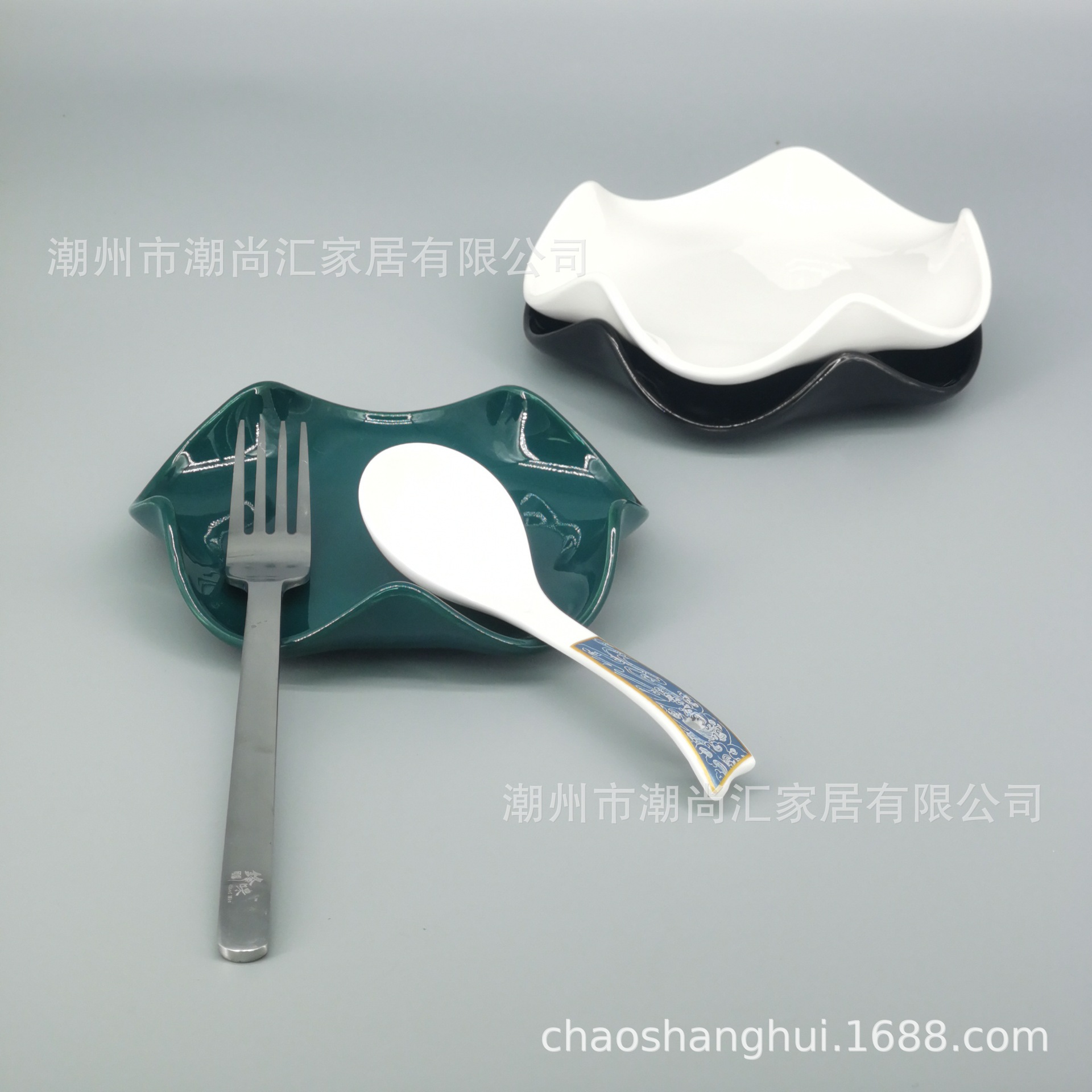 陶瓷勺托搁勺器家居厨房陶瓷花瓣形汤勺架小菜碟西餐餐具托首饰盘详情10