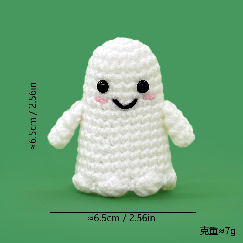 Wholesale and customization of white ghost-shaped crocheted dolls, plush toys and trendy toys pic 11