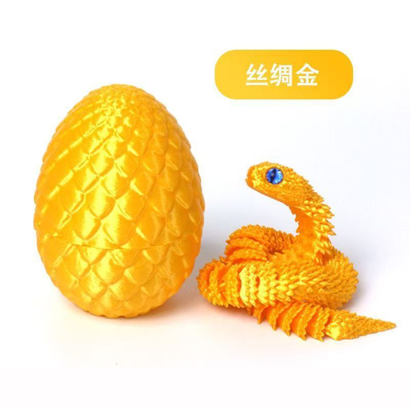 跨境3D打印蝰蛇蛋套装桌面摆件儿童玩具关节可以活动玩具小蛇装饰详情9