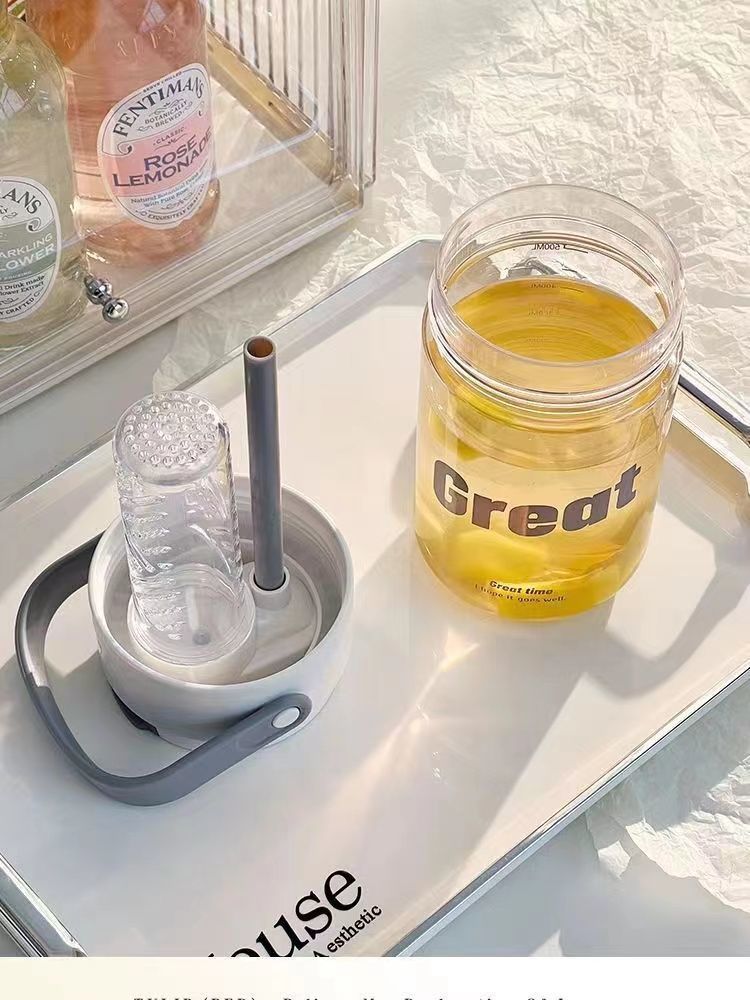 Summer large-capacity water cup, high appearance level portable sports straw cup, new model with tea strater, student cup pic 9