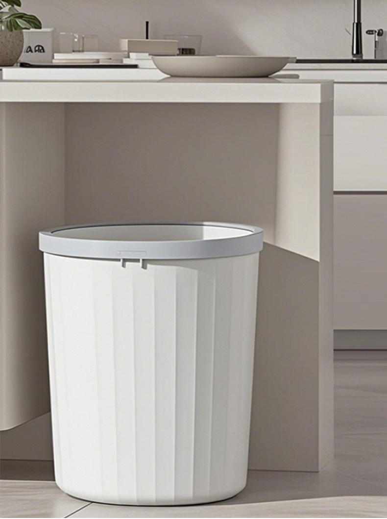 家用厨房垃圾桶 高颜值简约客厅塑料纸篓 厕所卫生间压圈垃圾篓详情10