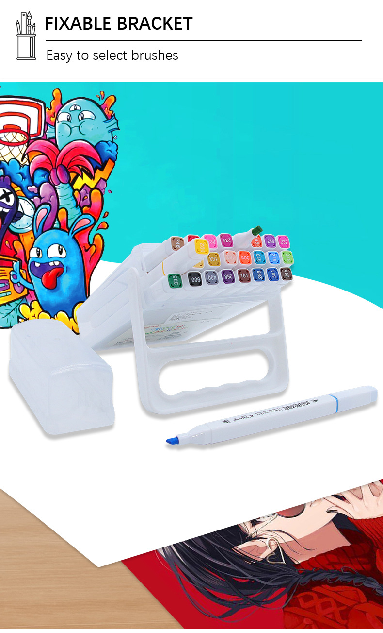 Yalong Cross-border is selling 24-color art marks, double-pointed marks, fabric marks, paintings and student art supplies pic 6