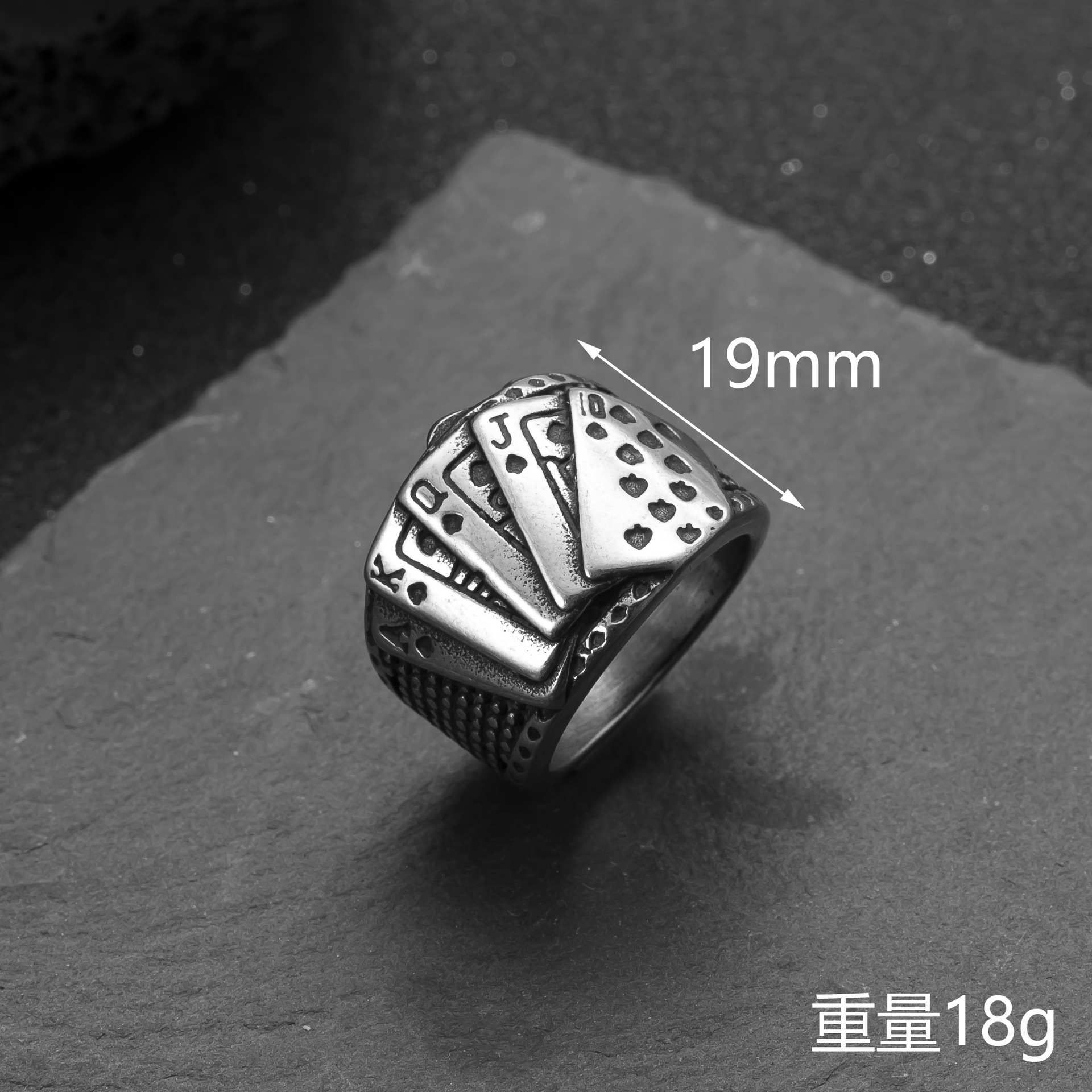 欧美跨境不锈钢戒指铸造十字架男士戒指嘻哈复古钛钢饰品批发厂家详情7