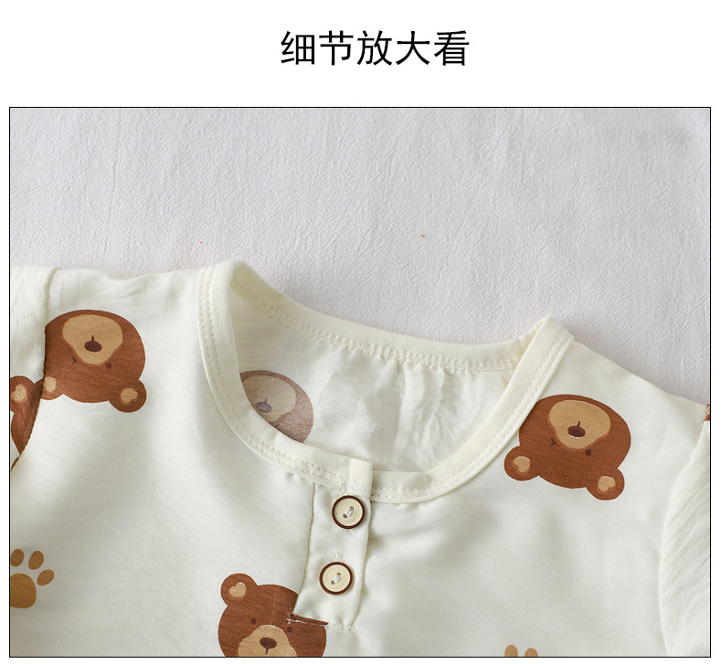 儿童夏季爆款云朵棉薄款家居服套装 男女童中袖空调服中裤休闲睡衣 童装新款详情7