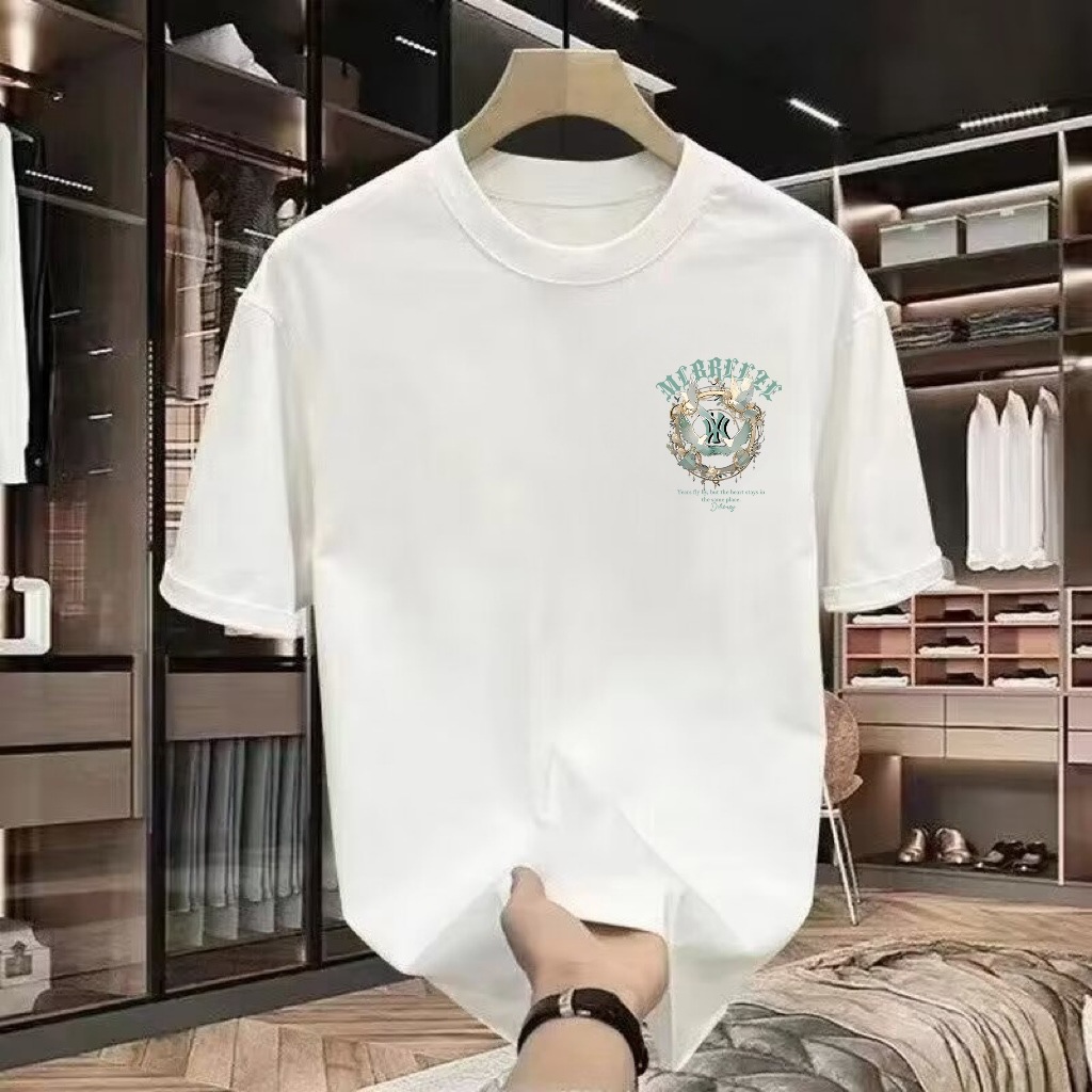 National trendy summer 2025 camiseta de manga corta hombre estampado cuello redondo cuerpo adolescente legging suelto camiseta pic 30