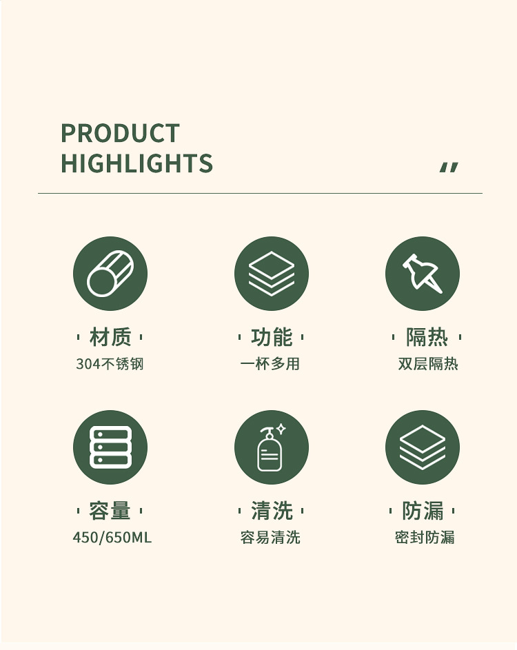 304不锈钢马克杯带盖密封饮水杯学生饮水杯子上班族咖啡杯茶漏杯详情4