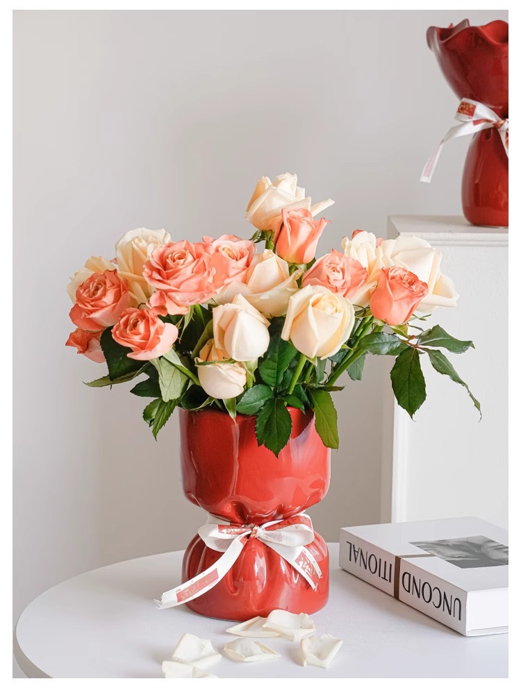 情绪稳定花瓶陶瓷花瓶客厅摆件鲜花插花轻奢高级感新家复古装饰品详情15