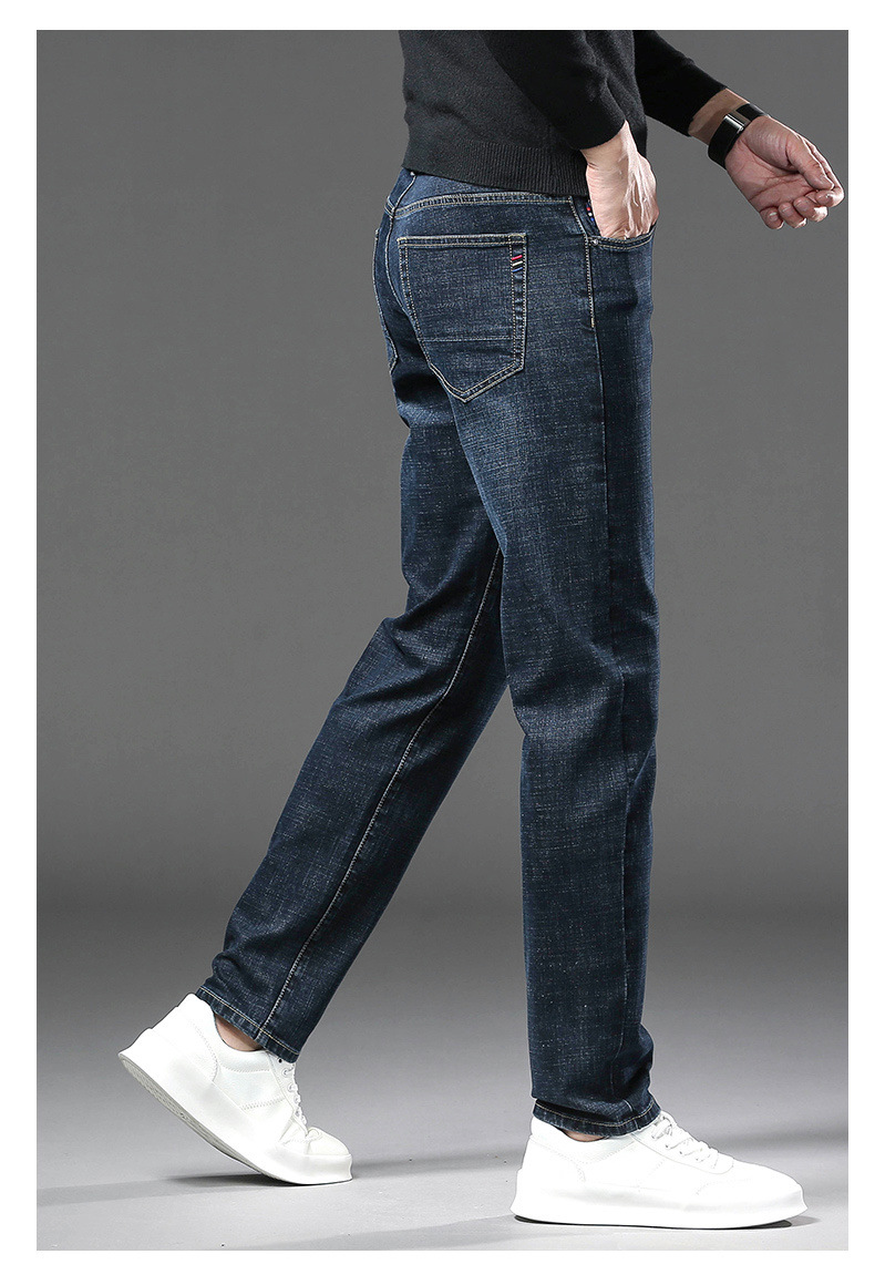 Comfortable straight-leg jeans for men, slim and form-fitting summer fashion jeans pic 12