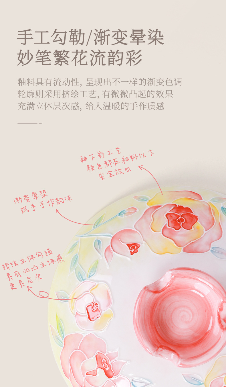 Tao Bao Wang hand-painted pile color clay pot, high-temperature resistant ceramic soup pot, household soup stewing ceramic pot with underglaze color relief pic 9
