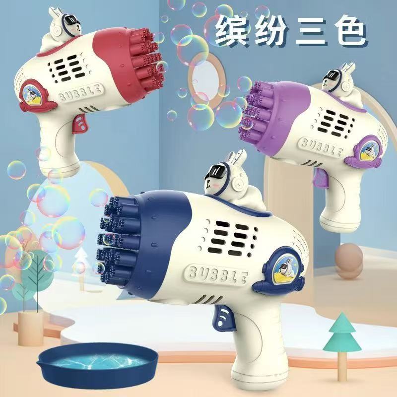 网红电动恐龙泡泡机全自动手持加特林23孔泡泡机儿童玩具批发摆摊详情16