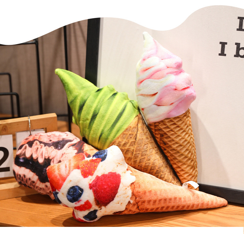 跨境仿真冰淇淋抱枕毛绒玩具甜筒雪糕玩偶娃娃甜品店装饰沙发摆件详情10