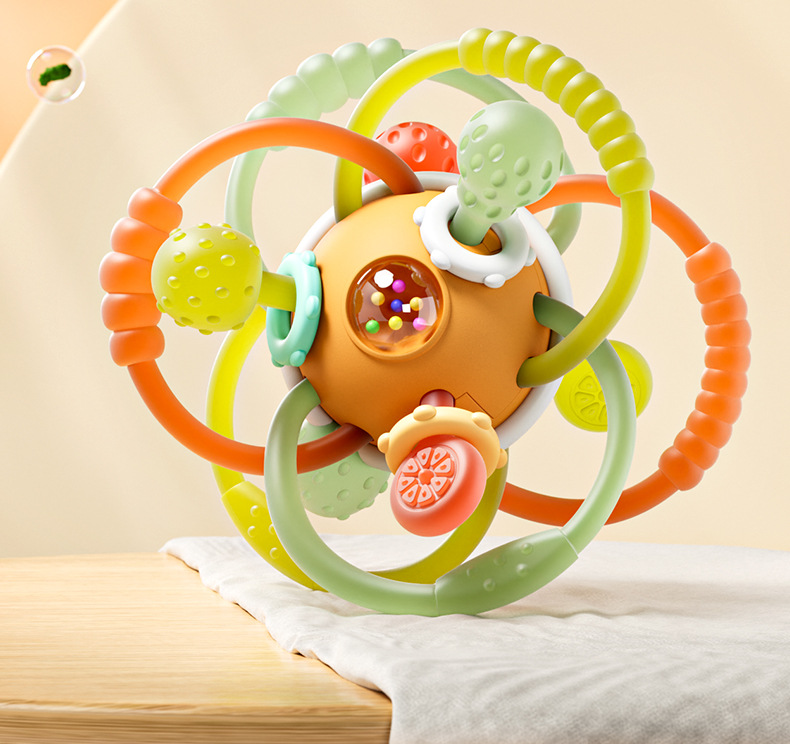 曼哈顿手抓球婴儿玩具摇铃咬牙益智早教手握宝宝训练磨牙硅胶详情10