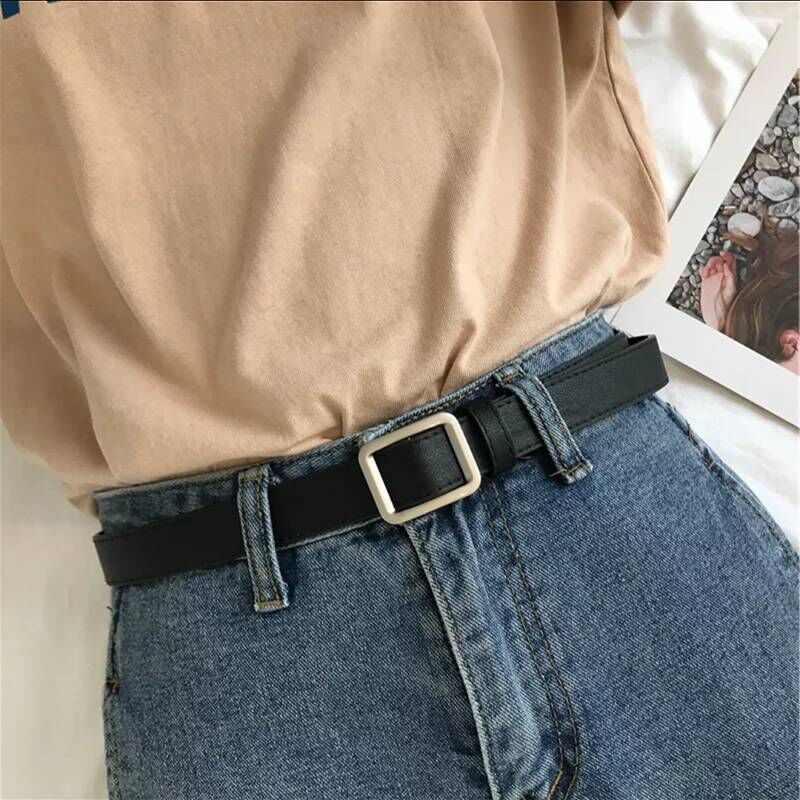 Perforated belt, practical and decorative jeans for women, black, thin, fashionable and retro student, ins style belt, trendy for ladies pic 23