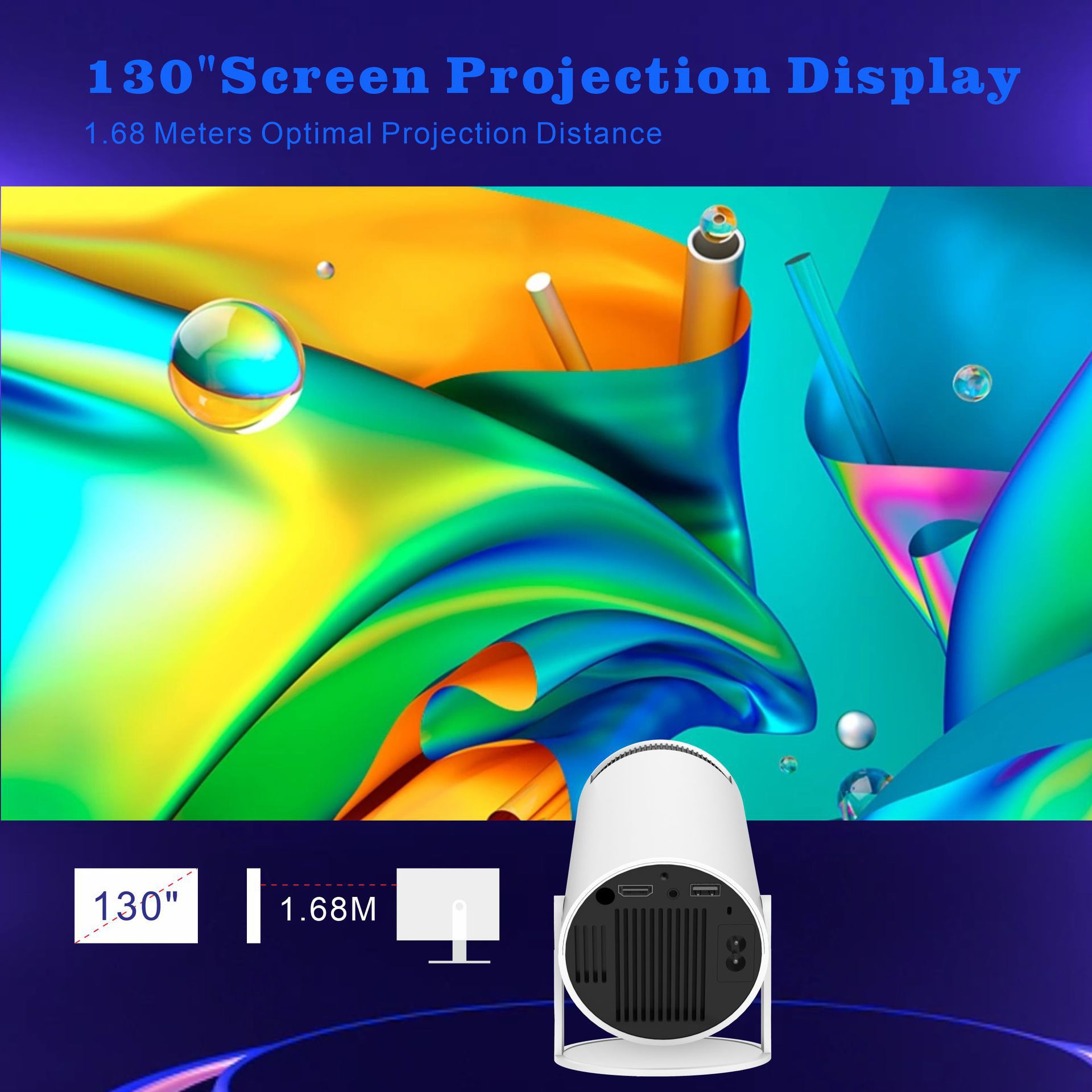 hy300pro projector home 4K portable LCD ultra-high-definition living room wall projection wireless screen factory wholesale price pic 5