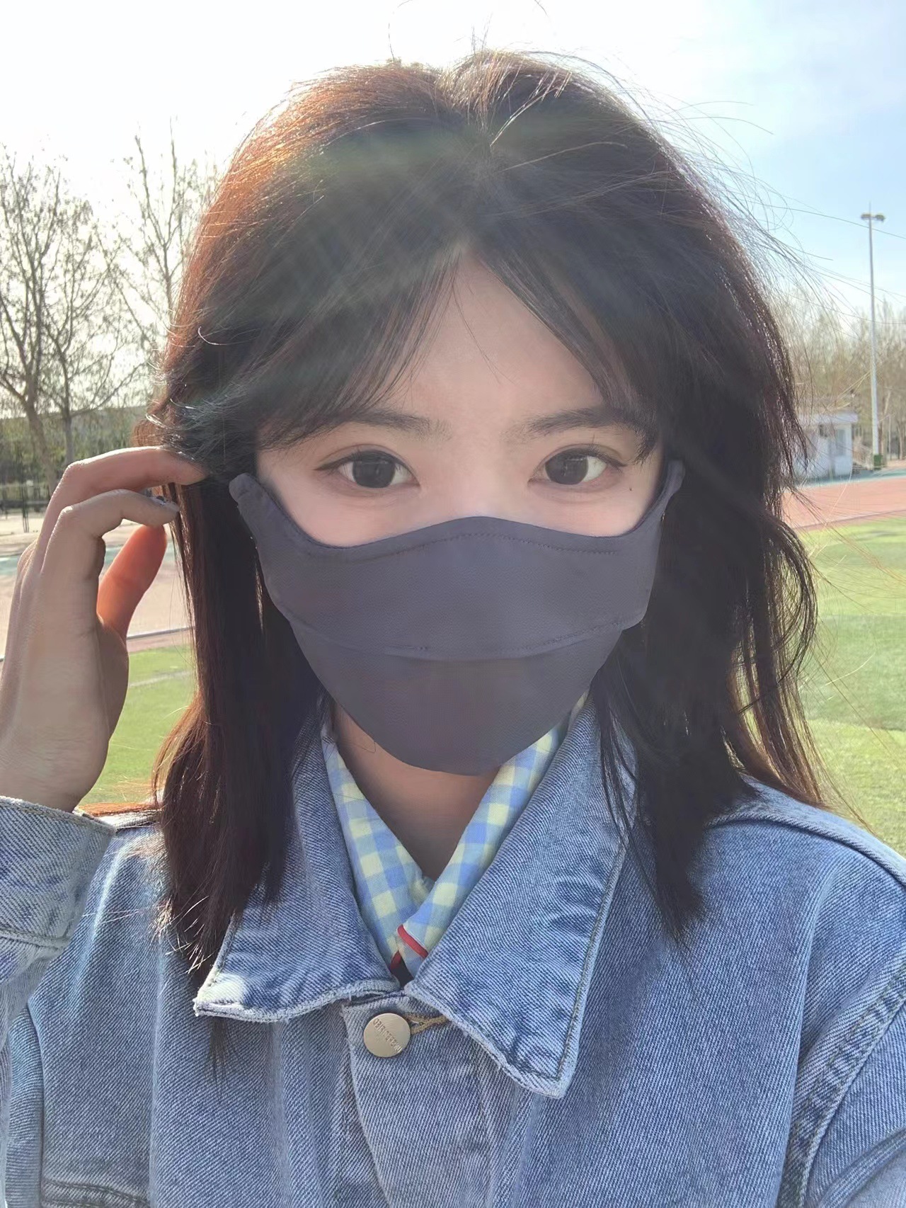 原纱冰丝防晒口罩女夏季锦纶防紫外线腮红渐变透气护眼角面罩 防晒面纱冰丝面罩清凉透气详情14