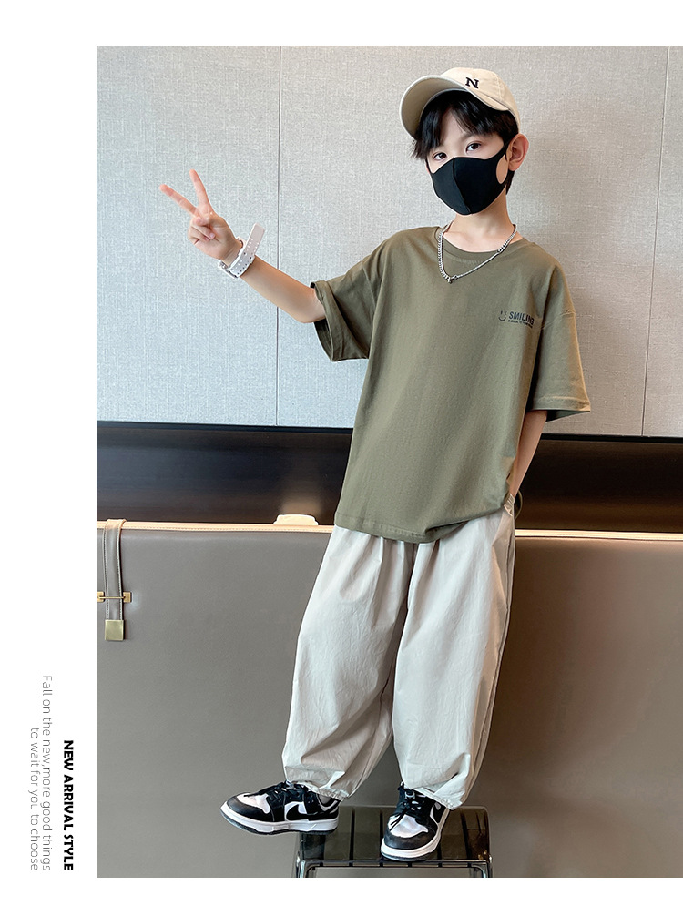 童装男童夏装套装2025新款中大童帅气男孩夏款时髦儿童夏季长裤潮详情14