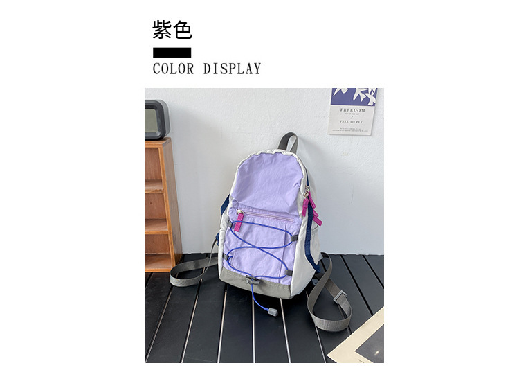 户外双肩包抽绳迷你休闲包轻便百搭旅行登山包女轻便旅游小背包详情17