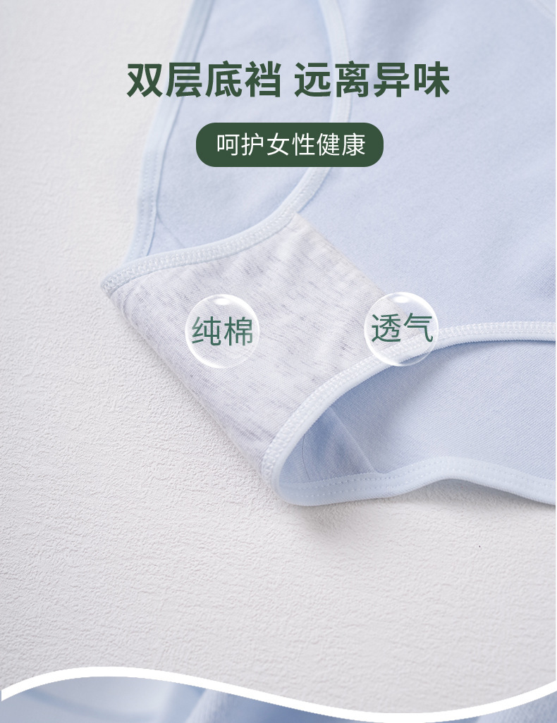 跨境女士内裤大码纯棉内裤女纯色中腰无痕学生三角内裤少女内裤详情7