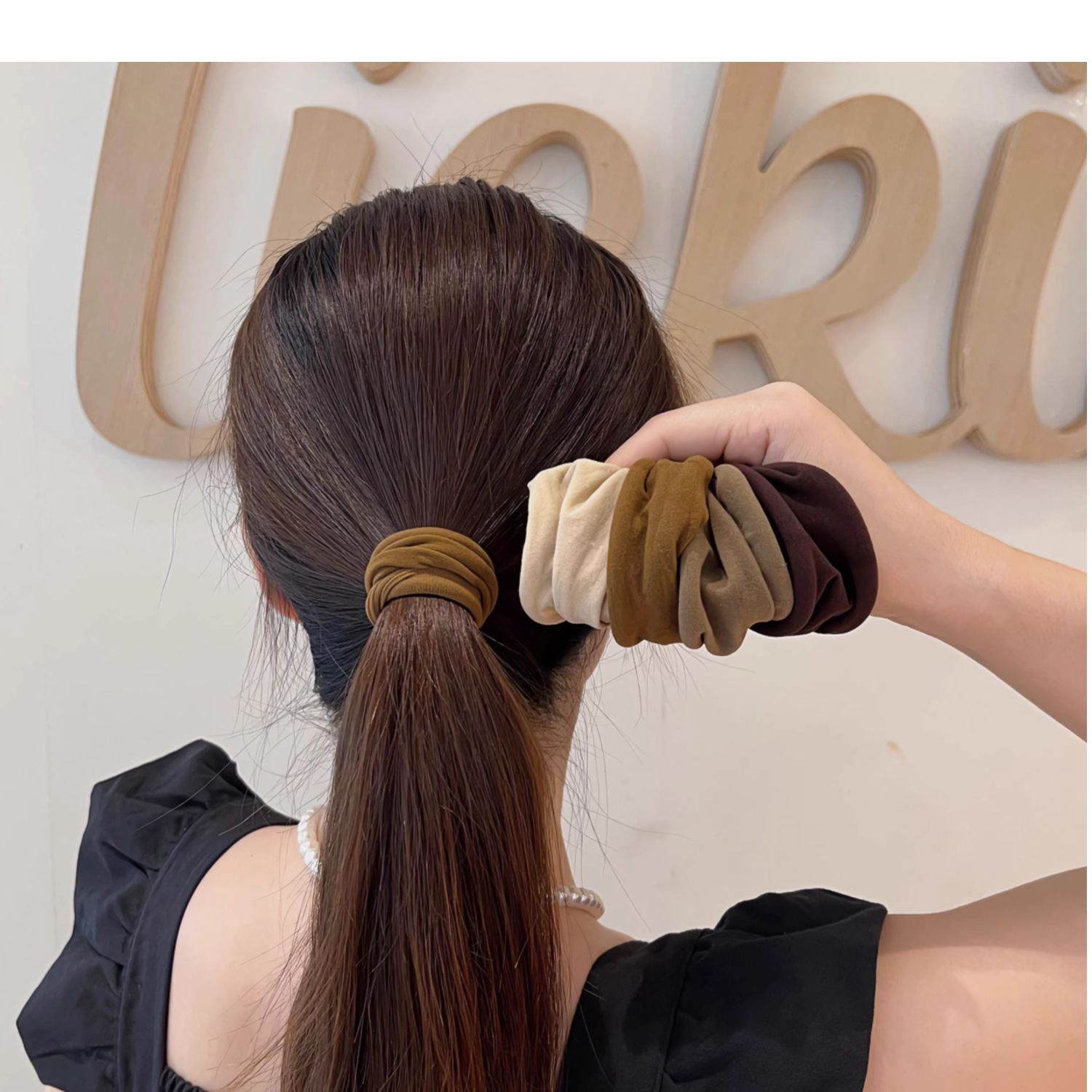 High-quality wide-edge seamless hair bands for women, summer high-elasticity hair ties, non-constricting ponytail hair ties pic 4
