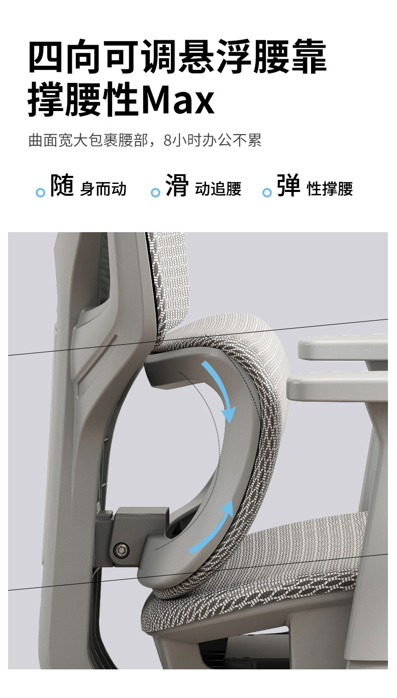 Ergonomic chair, lumbar support computer chair, comfortable home sitting for long periods, gaming chair, reclining office, factory direct sales pic 4