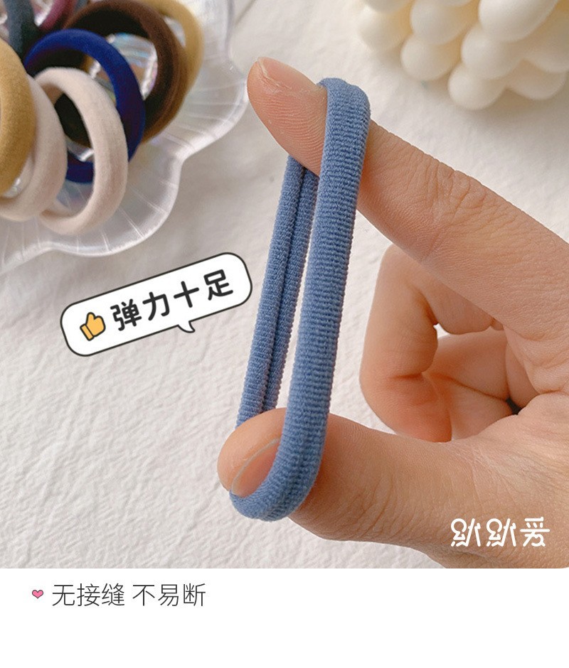 韩版奶咖色发圈舒适毛巾圈高弹力橡皮筋简约发绳皮筋扎头绳详情2