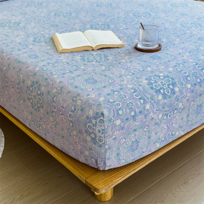 Pure cotton yarn-dyed jacquard double-layer gauze bed cover, single piece of all-cotton gauze mattress protective cover, bedspread, bed cover, single piece of bedding pic 98