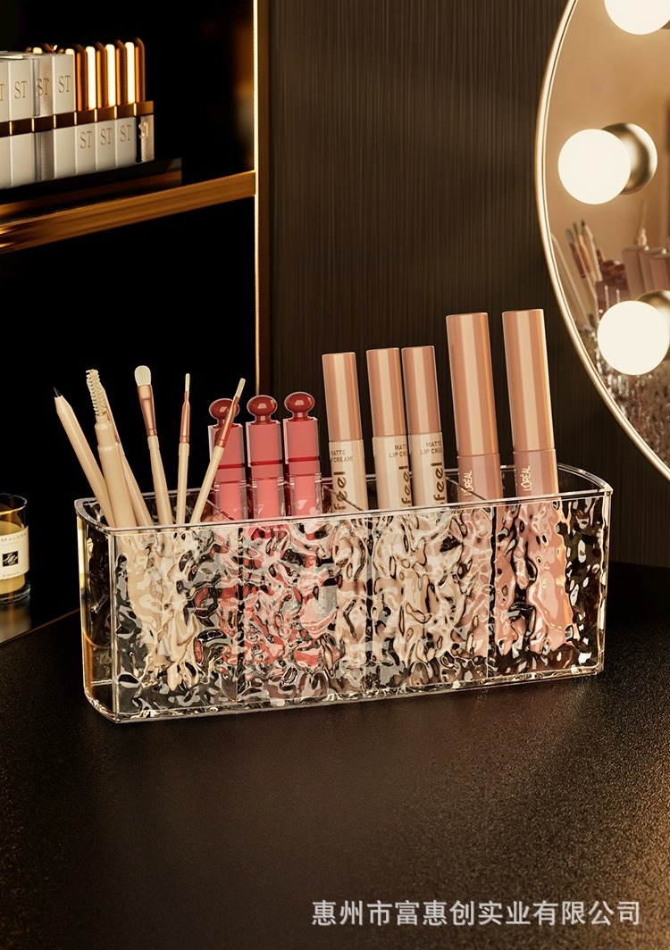 化妆刷收纳筒透明亚克力梳妆台口红眉笔眼影桌面化妆品镜柜收纳盒详情6