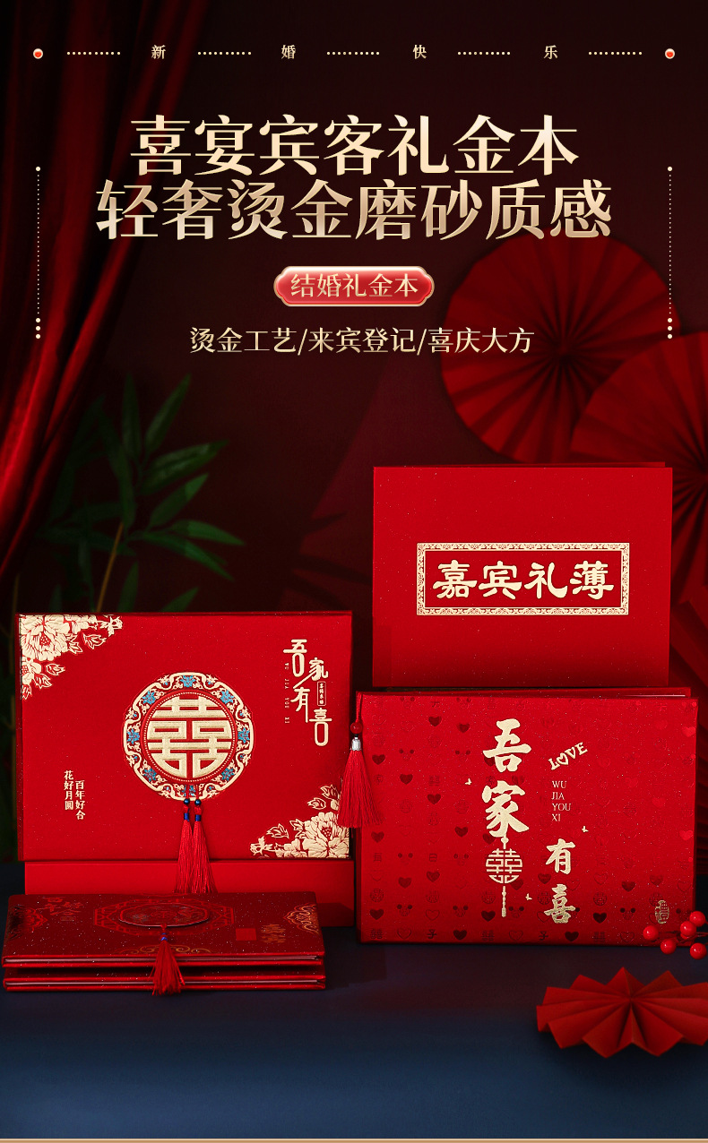 Gift money book, wedding sign-in book, gift list book, account book, guest gift book, wedding delight book, comprehensive list of wedding supplies pic 3