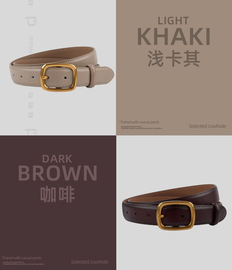 女士古风牛皮腰带女休闲复古真皮带女百搭高级女跨境专供牛仔裤带详情21