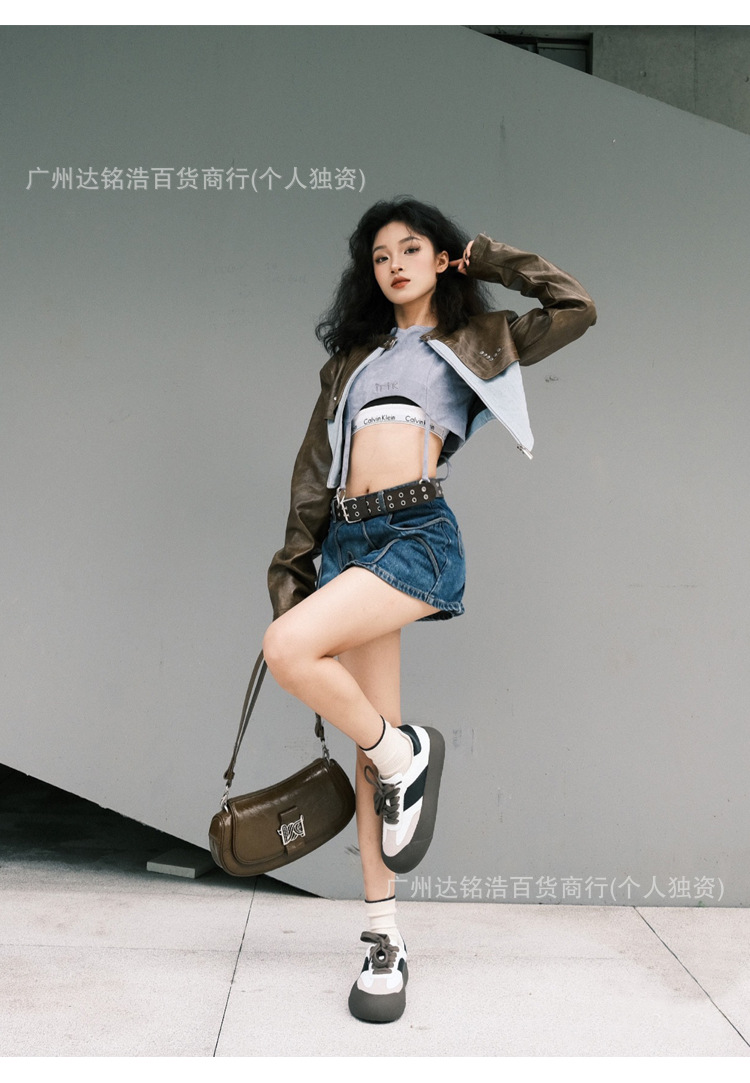 goodbai蓬蓬鞋白敬亭同款鞋子女粉色德训鞋厚底休闲鞋情侣款增高详情8