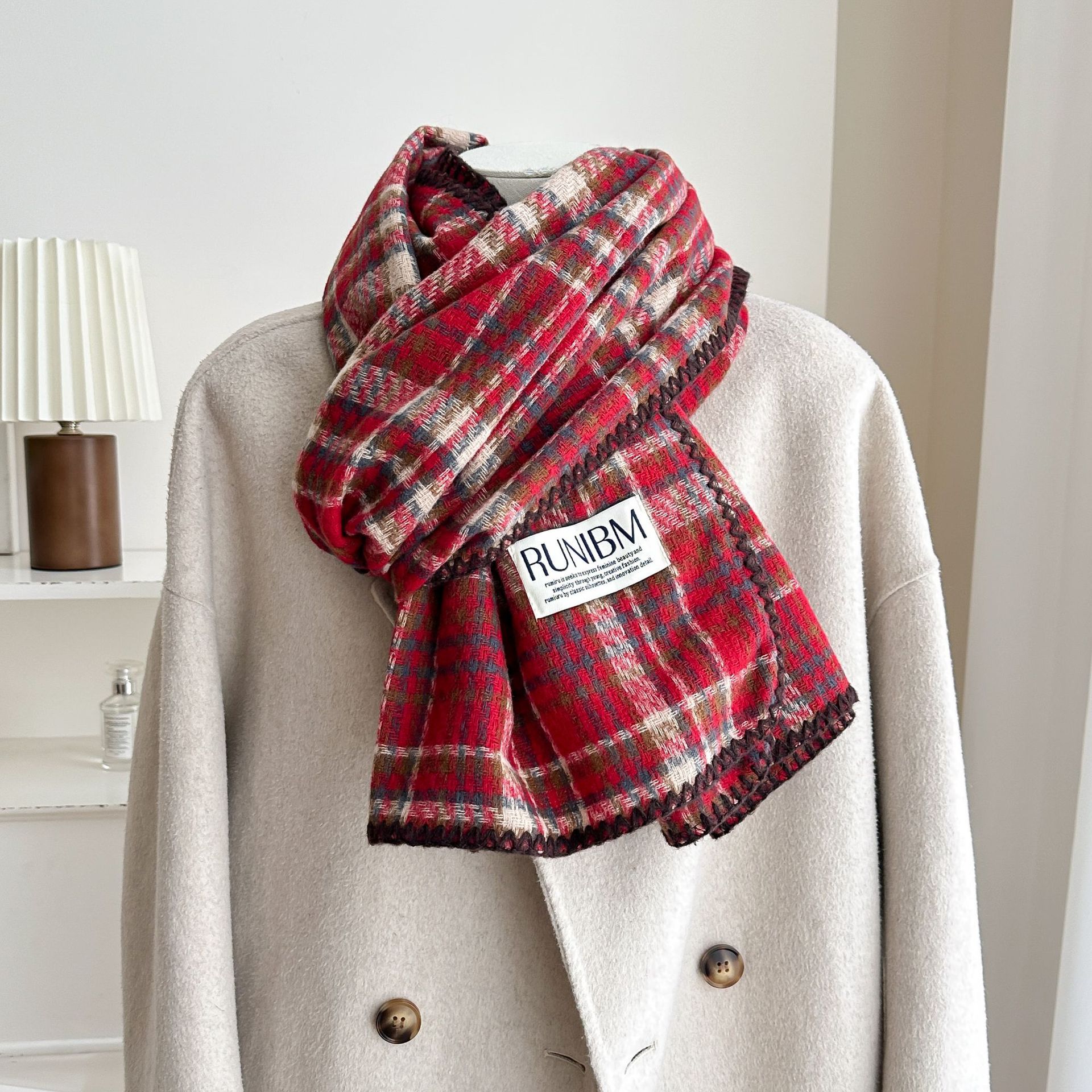 格子围巾大集合~韩系复古流苏ins女秋冬季学生百搭保暖氛围感围脖详情25