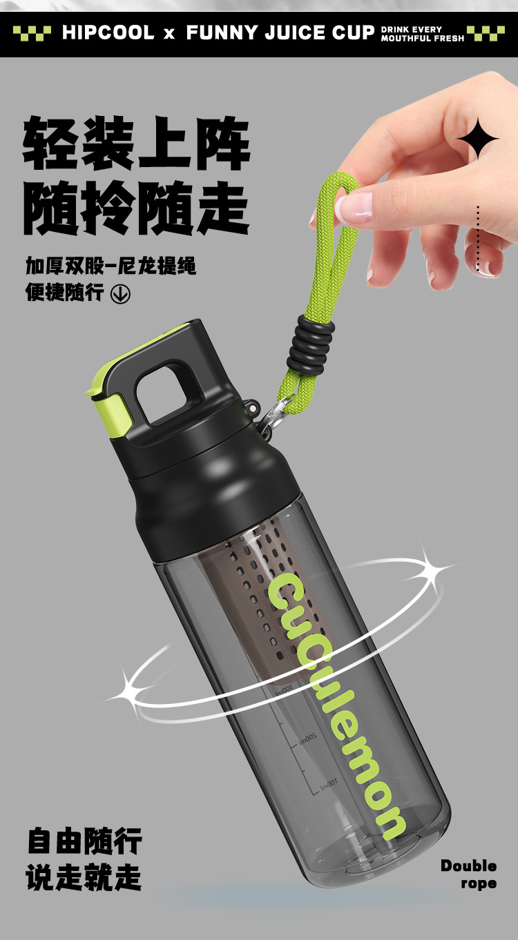 新款防摔耐热Tritan材质水杯速开随手杯户外运动塑料杯车载吸管杯详情15