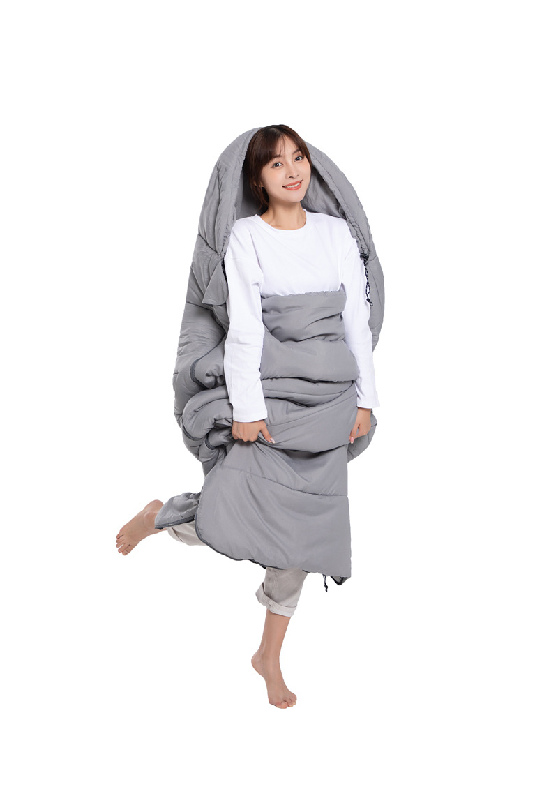 Factory wholesale envelope, cap sleeping bags, washable, machine-washable, splicable, portable cross-border outdoor trapezoidal sleeping bags pic 17