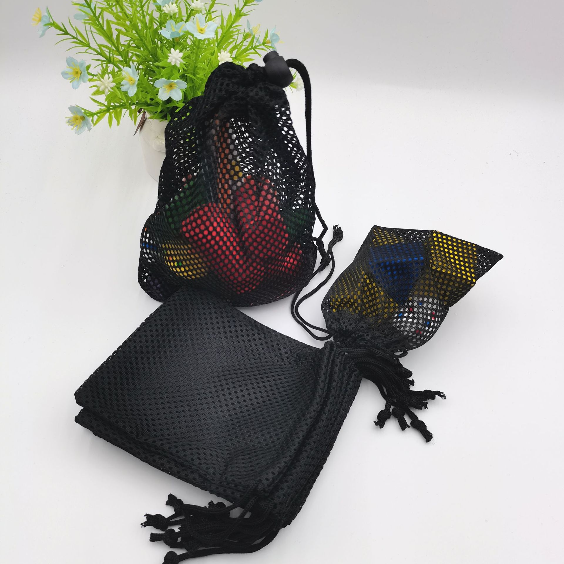 Breathable and quick-drying basketball net drawstring pocket, sports racket closing net pocket, folding ball game drawstring storage bag pic 4