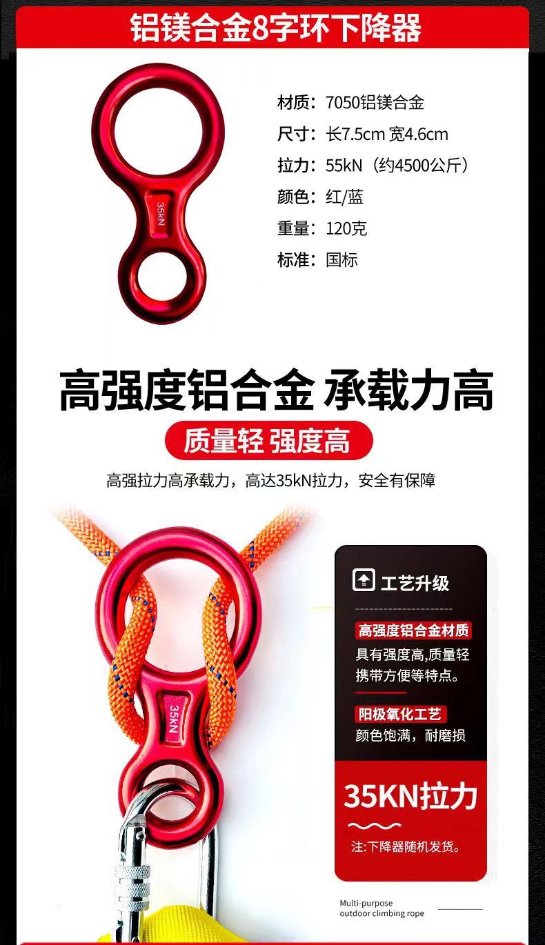 家用高楼应急救生绳套装钢丝芯消防救援绳地震应急安全绳下降神奇详情12