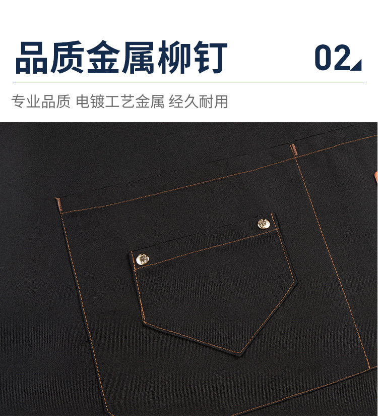 帆布围裙logo印字美甲烘焙咖啡奶茶店理发师防水防污耐穿的工作服详情11