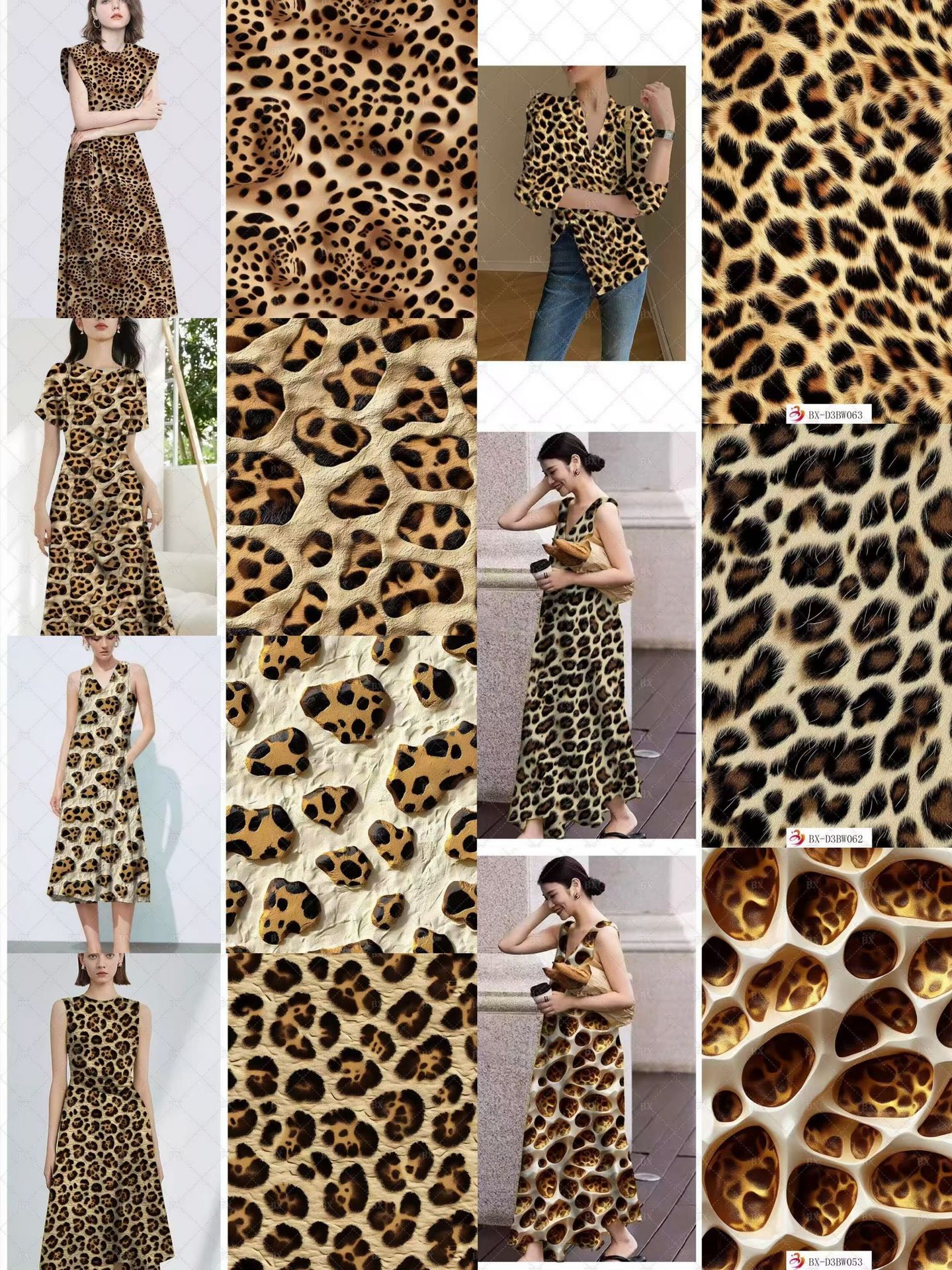 New 3D printed fabric, leopard print premium four-sided elastic clothing fabric, dress fabric, cross-border Amazon pic 1