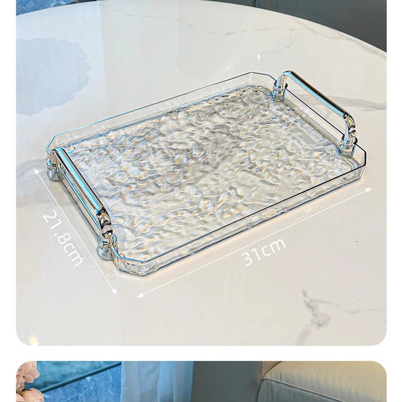 水波纹轻奢高档托盘长方形家用放杯子茶杯水杯酒杯茶盘美容院高级详情19