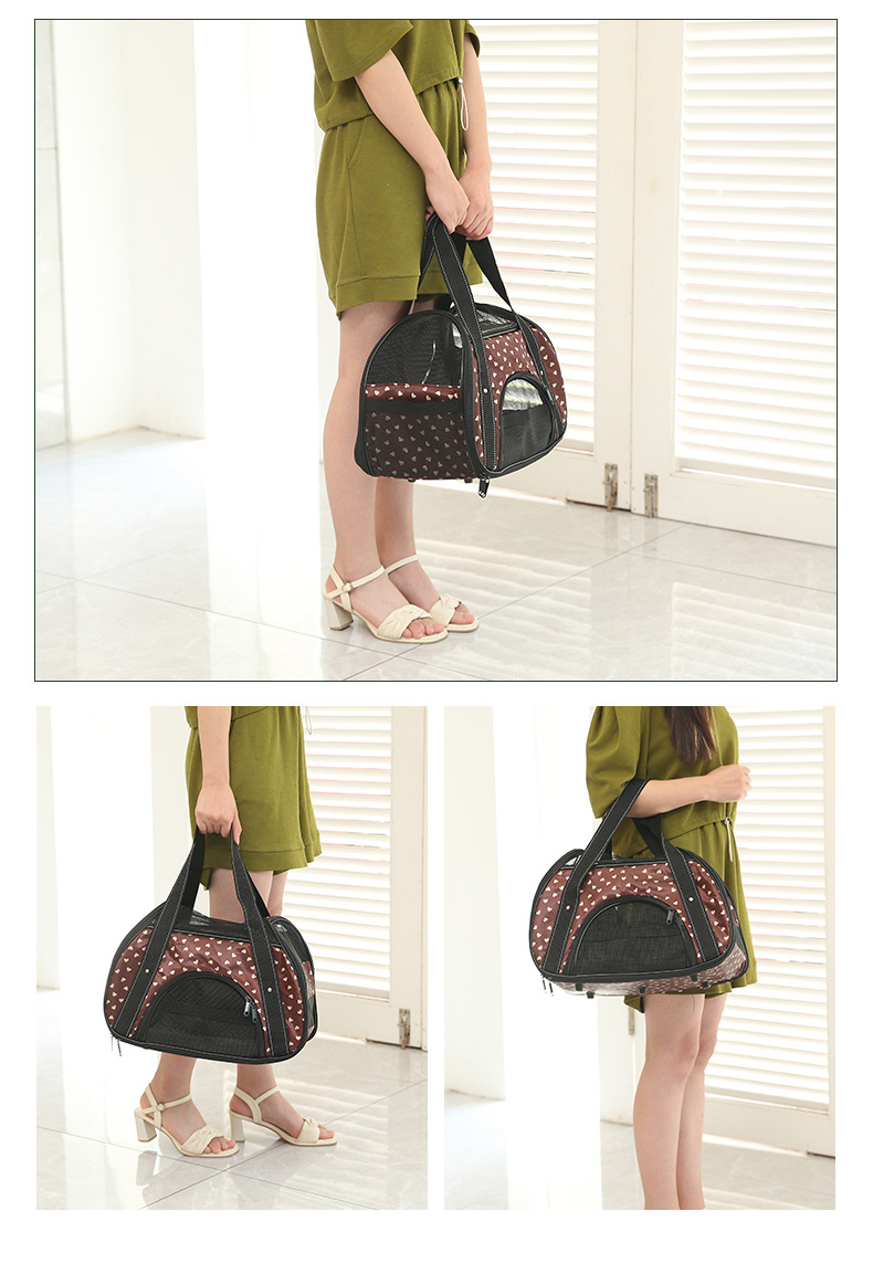 Rongka Pet Cross-border Portable Cat Bag, hand-held folding pet backpack, single-shoulder bag, breathable for going out, cat and dog pet bag pic 11