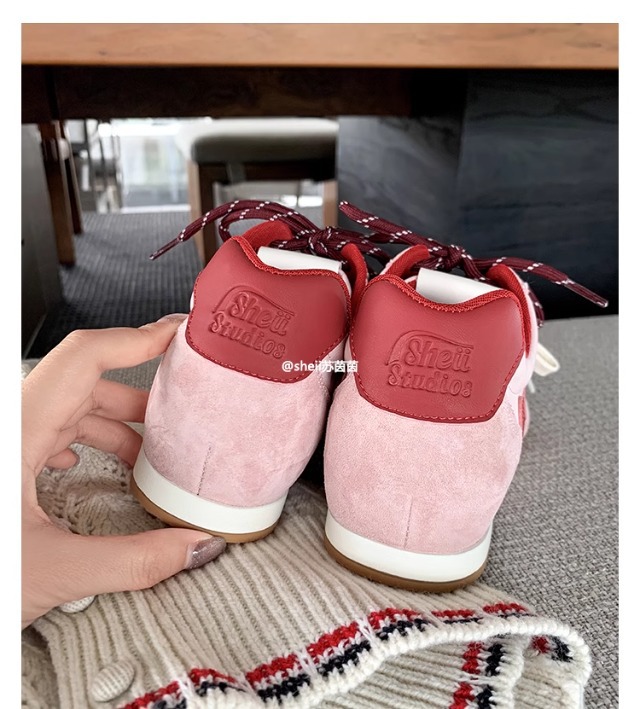 苏茵茵同款7cm内增高版~复古小歪头鸳鸯鞋带休闲鞋德训鞋女阿甘鞋详情36